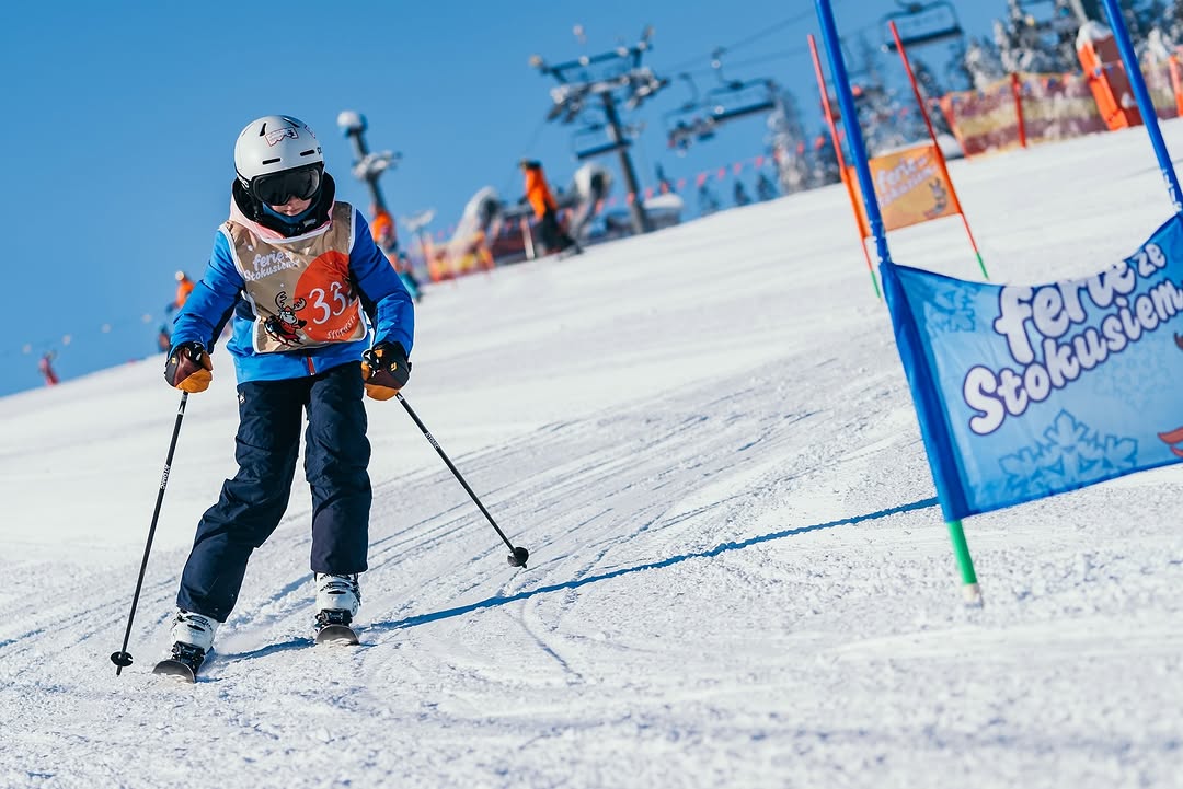Photo by Szkoła Stok on October 06, 2025. May be an image of snowboarding, ski, ski slope and text.